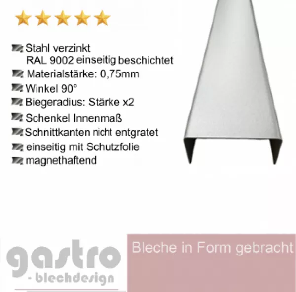 Detailansicht Oberfläche glatt einseitig RAL 9002 Nasslack Polyester 25µm Seite1 Schutzfolie
